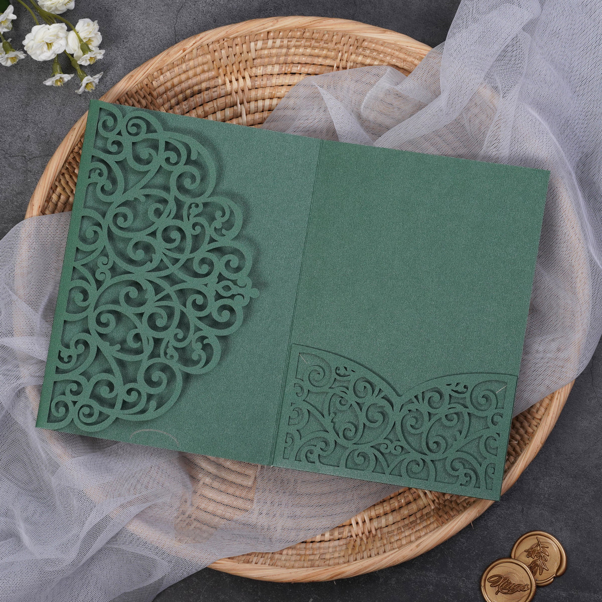 PONATIA Multi-color Design Tri-fold Laser Cut Pockets Collection PA-291