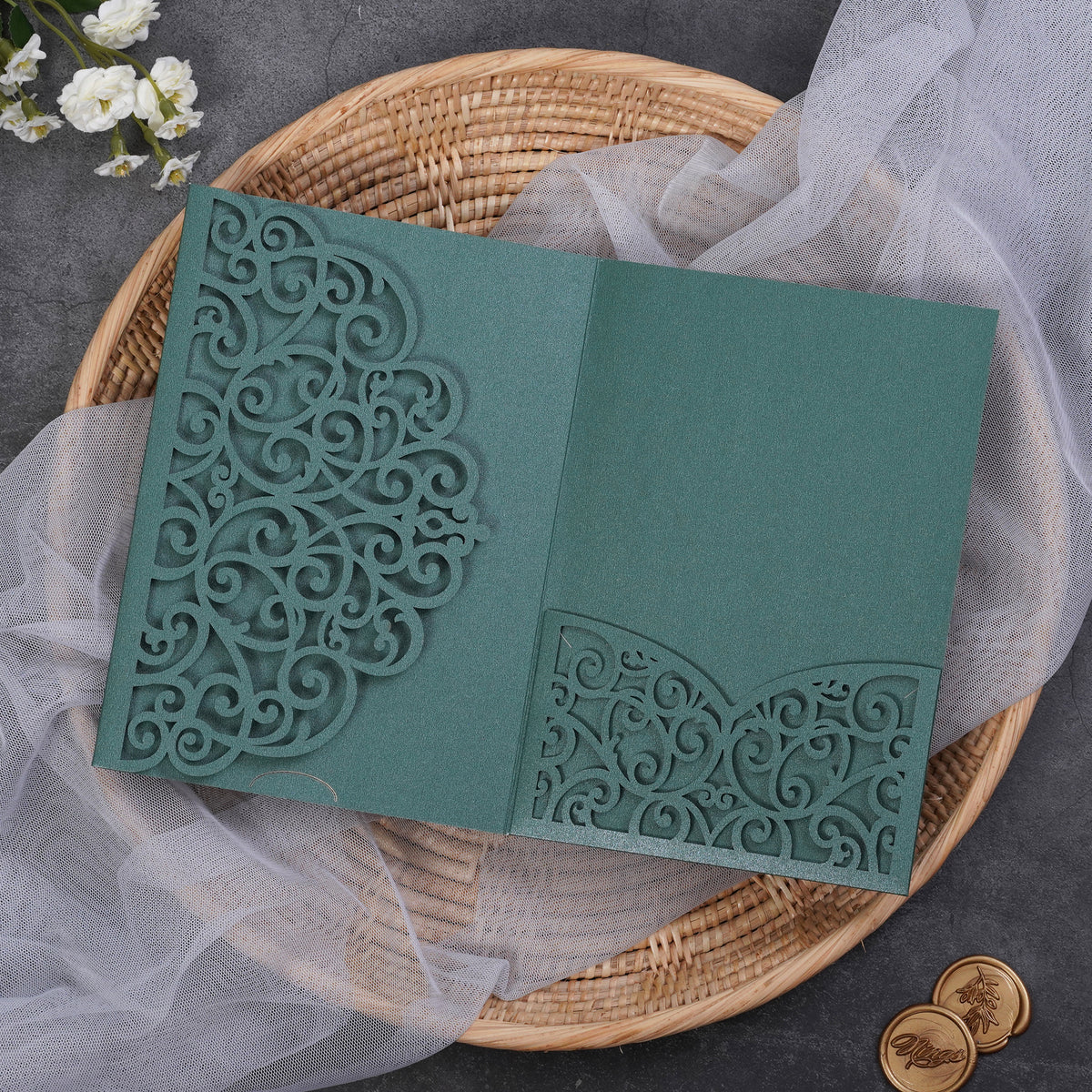 PONATIA Multi-color Design Tri-fold Laser Cut Pockets Collection PA-291