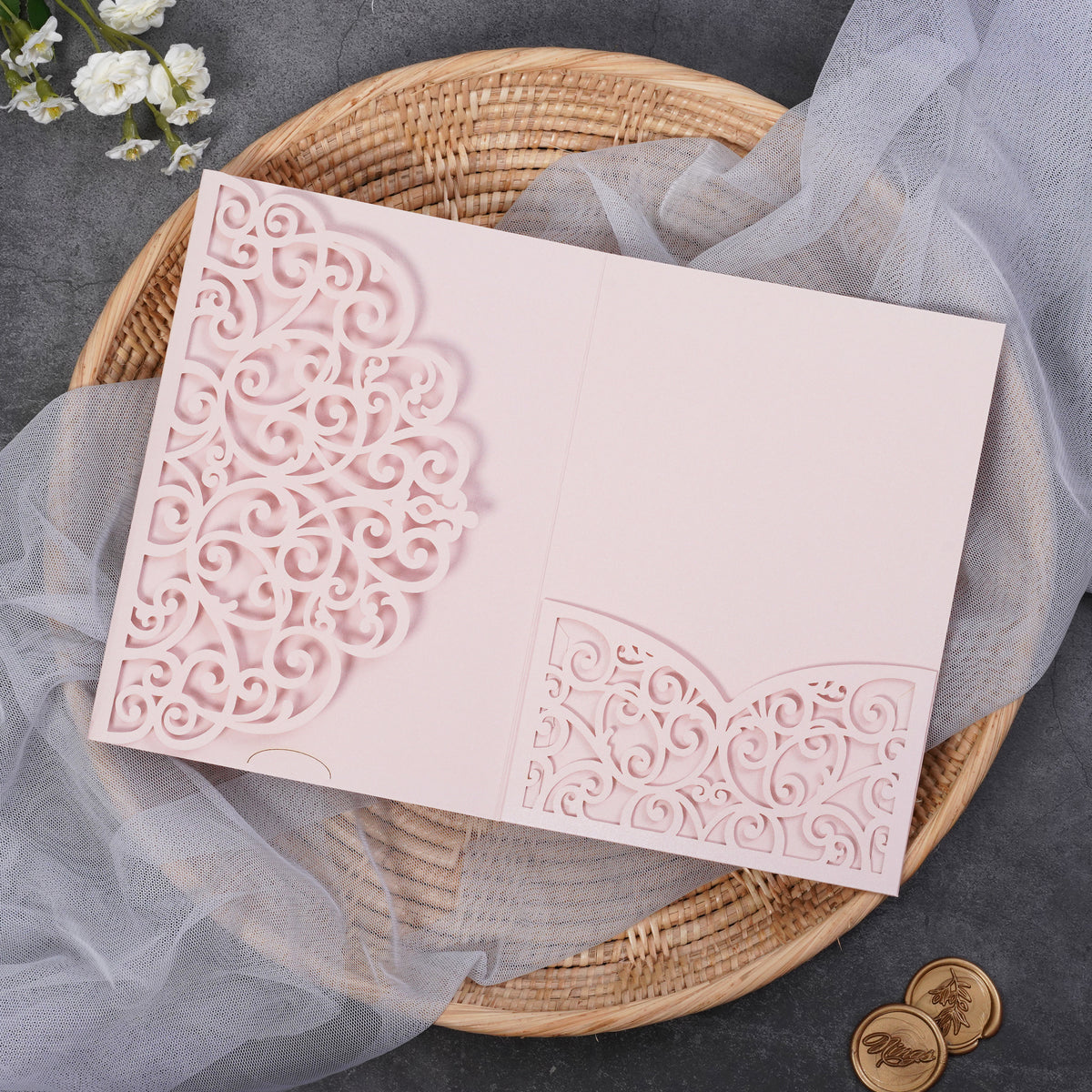PONATIA Multi-color Design Tri-fold Laser Cut Pockets Collection PA-291