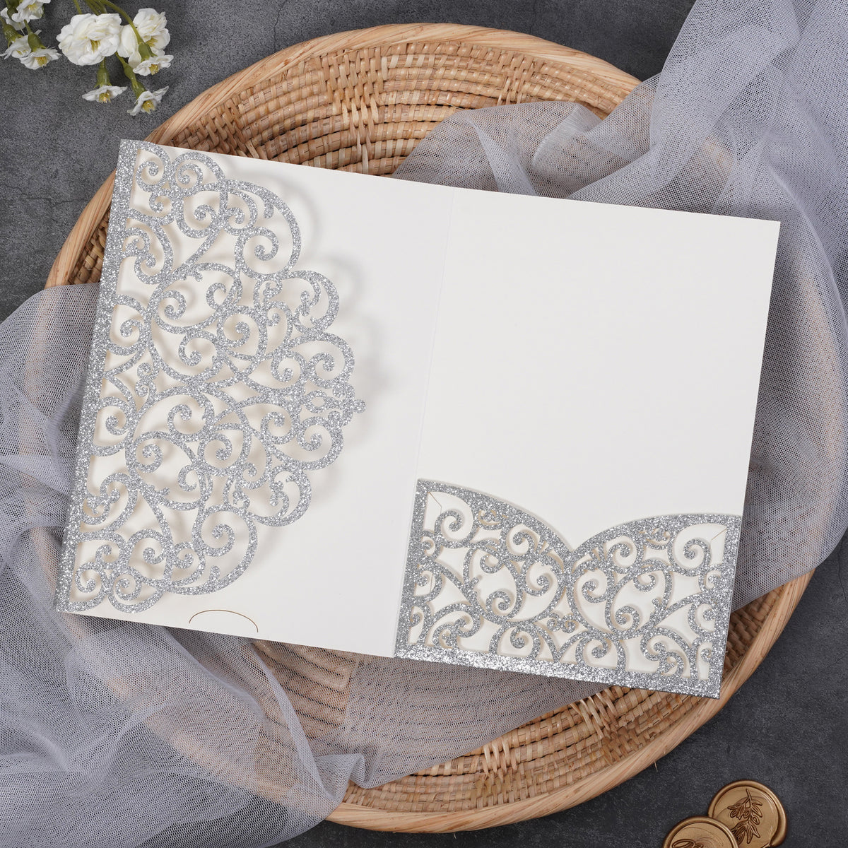 PONATIA Multi-color Design Tri-fold Laser Cut Pockets Collection PA-291