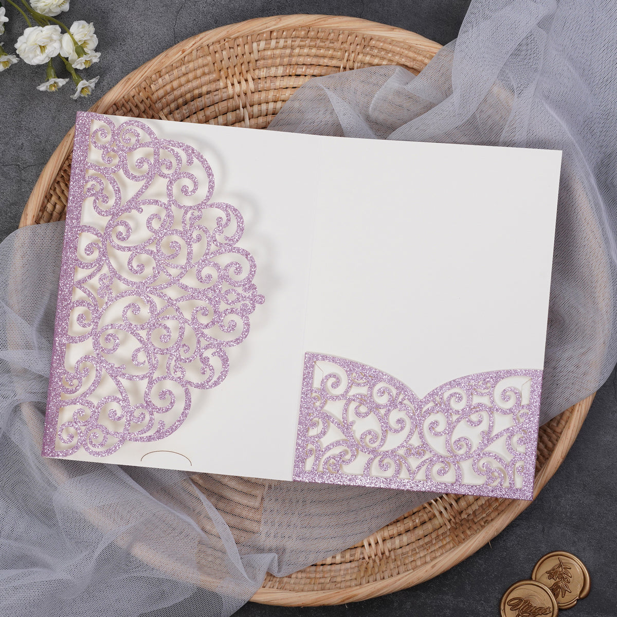 PONATIA Multi-color Design Tri-fold Laser Cut Pockets Collection PA-291