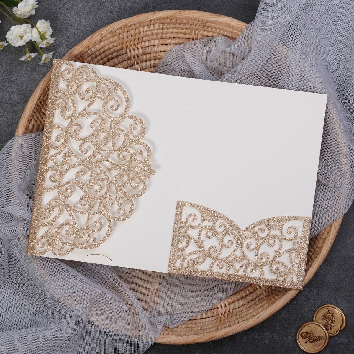 PONATIA Multi-color Design Tri-fold Laser Cut Pockets Collection PA-291