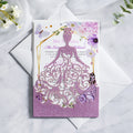 PONATIA Lilac Glitter Laser Cut Crown Sweet 16 Invitations Cards With Envelopes