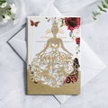 PONATIA Gold Glitter Laser Cut Crown Sweet 16 Invitations Cards With Envelopes