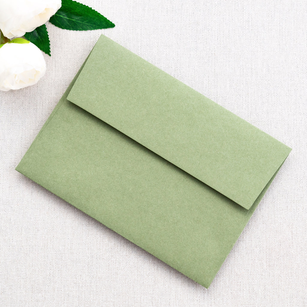 PONATIA 50 Pieces 5x7 Sage Green Envelopes, A7 Envelopes Self Seal for Weddings, Invitation Cards