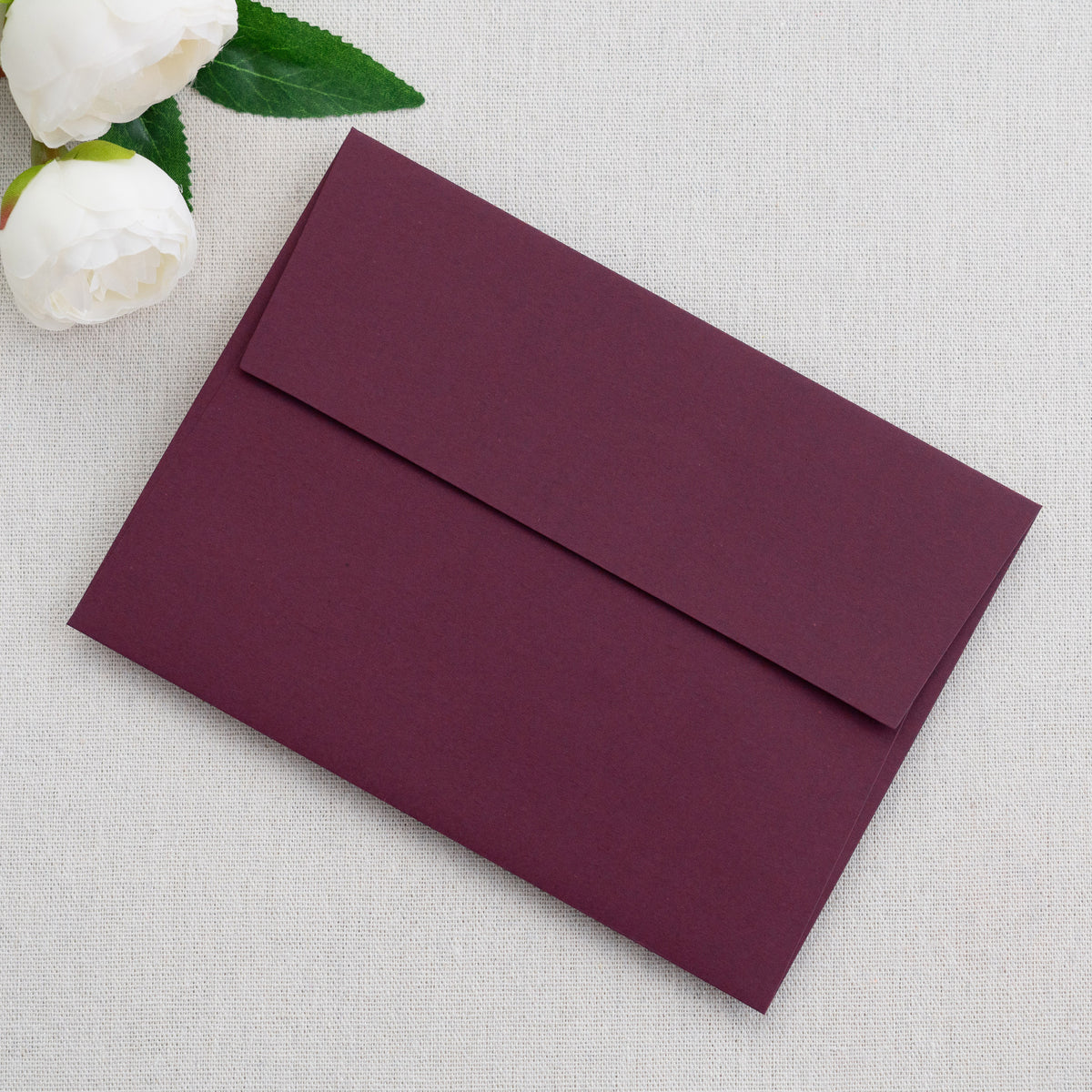 PONATIA 50 Pieces 5x7 Burgundy Envelopes, A7 Envelopes Self Seal for Weddings, Invitation Cards