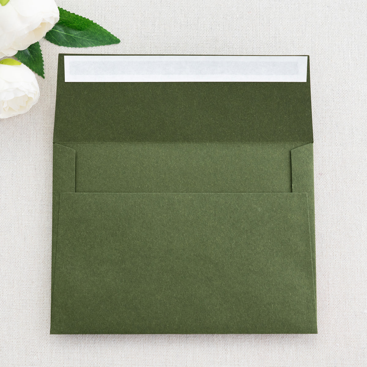 PONATIA 50 Pieces 5x7 Olive Green Envelopes, A7 Envelopes Self Seal for Weddings, Invitation Cards