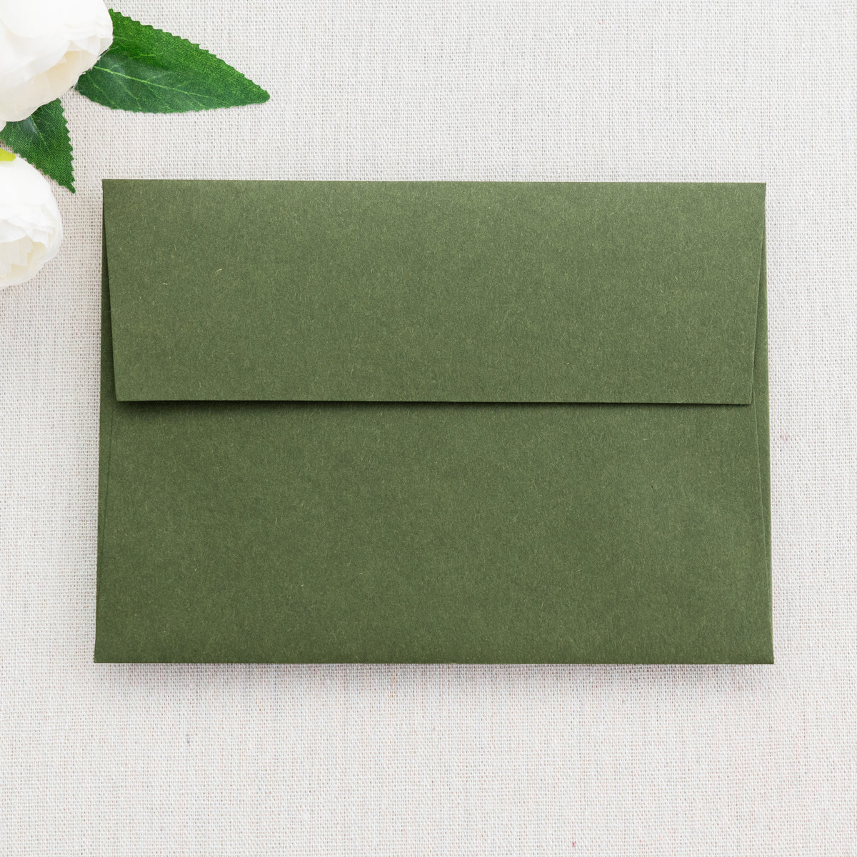 PONATIA 50 Pieces 5x7 Olive Green Envelopes, A7 Envelopes Self Seal for Weddings, Invitation Cards