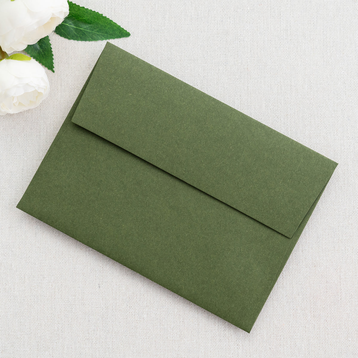 PONATIA 50 Pieces 5x7 Olive Green Envelopes, A7 Envelopes Self Seal for Weddings, Invitation Cards