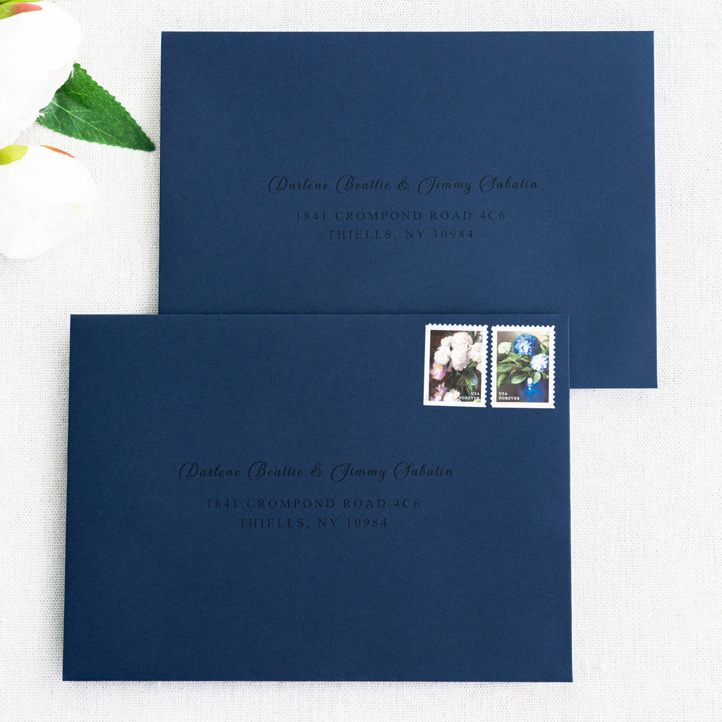 PONATIA 50 Pieces 5x7 Navy Blue Envelopes, A7 Envelopes Self Seal for Weddings, Invitation Cards