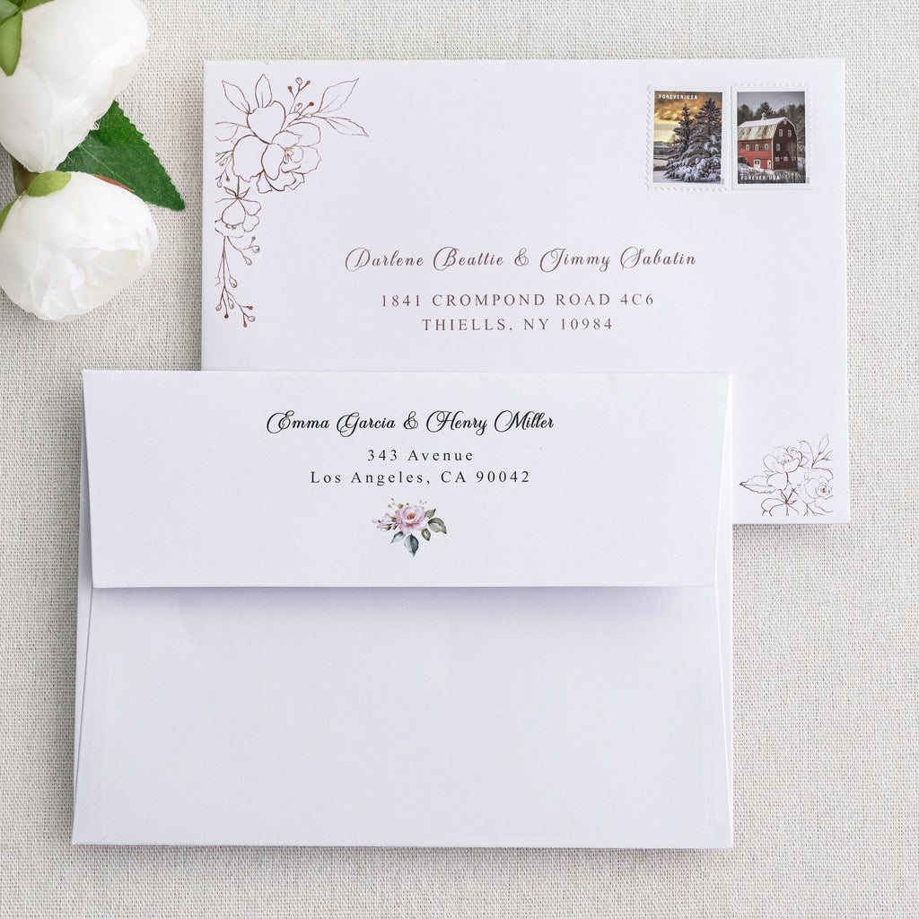 PONATIA 50 Pieces 5x7 White Envelopes, A7 Envelopes Self Seal for Weddings, Invitation Cards