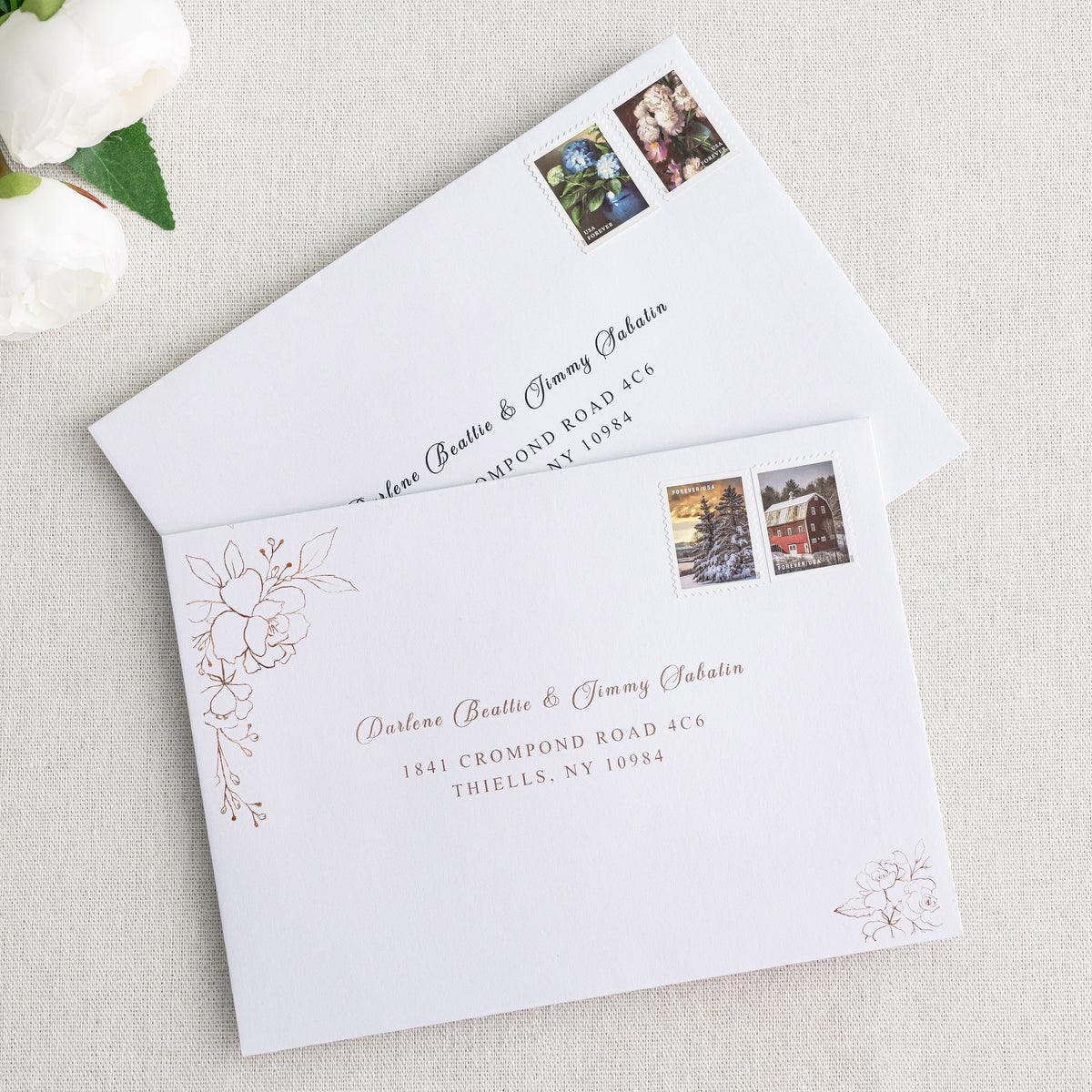 PONATIA 50 Pieces 5x7 White Envelopes, A7 Envelopes Self Seal for Weddings, Invitation Cards