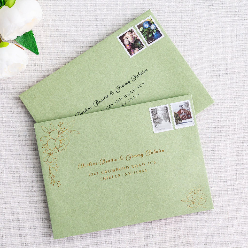 PONATIA 50 Pieces 5x7 Sage Green Envelopes, A7 Envelopes Self Seal for Weddings, Invitation Cards
