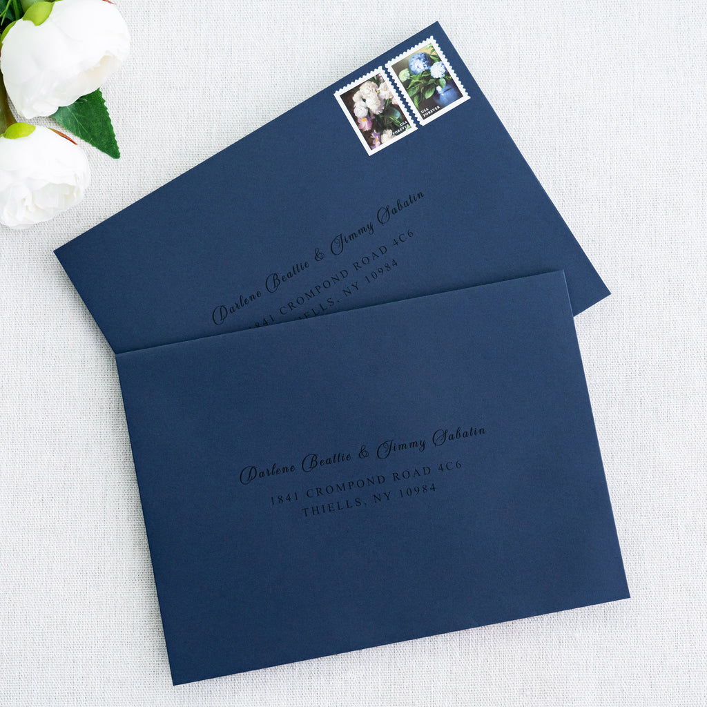 PONATIA 50 Pieces 5x7 Navy Blue Envelopes, A7 Envelopes Self Seal for Weddings, Invitation Cards