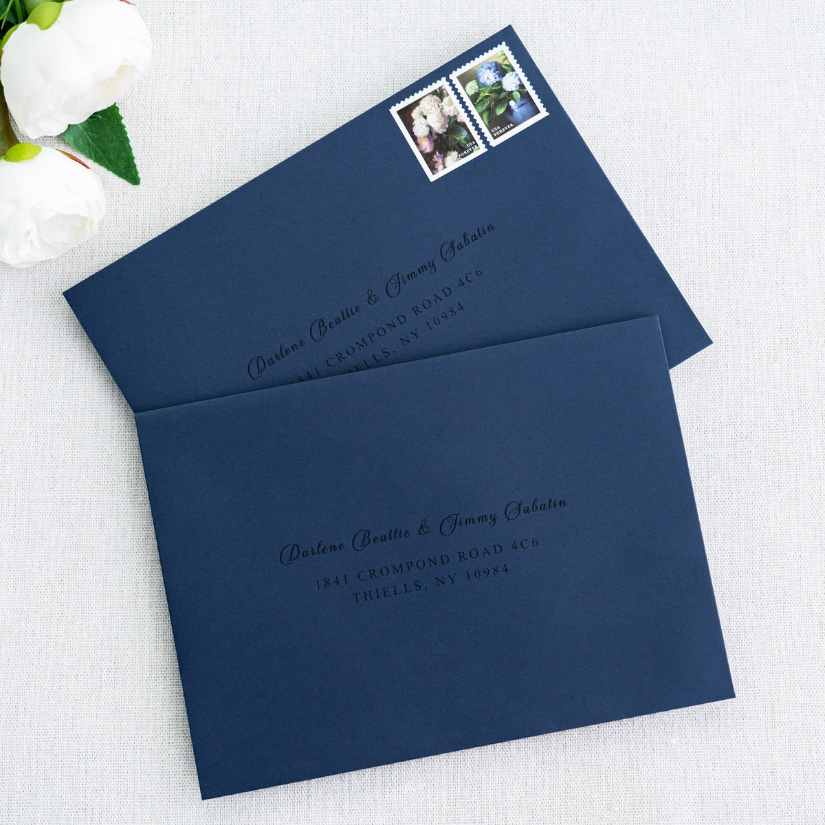 PONATIA 50 Pieces 5x7 Navy Blue Envelopes, A7 Envelopes Self Seal for Weddings, Invitation Cards