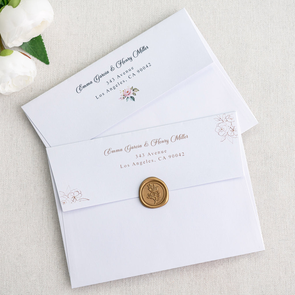 PONATIA 50 Pieces 5x7 White Envelopes, A7 Envelopes Self Seal for Weddings, Invitation Cards