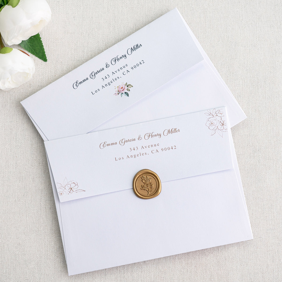 PONATIA 50 Pieces 5x7 White Envelopes, A7 Envelopes Self Seal for Weddings, Invitation Cards