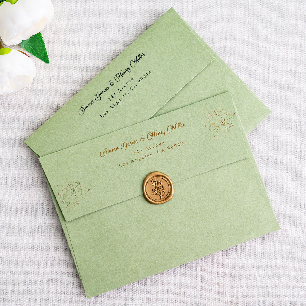PONATIA 50 Pieces 5x7 Sage Green Envelopes, A7 Envelopes Self Seal for Weddings, Invitation Cards