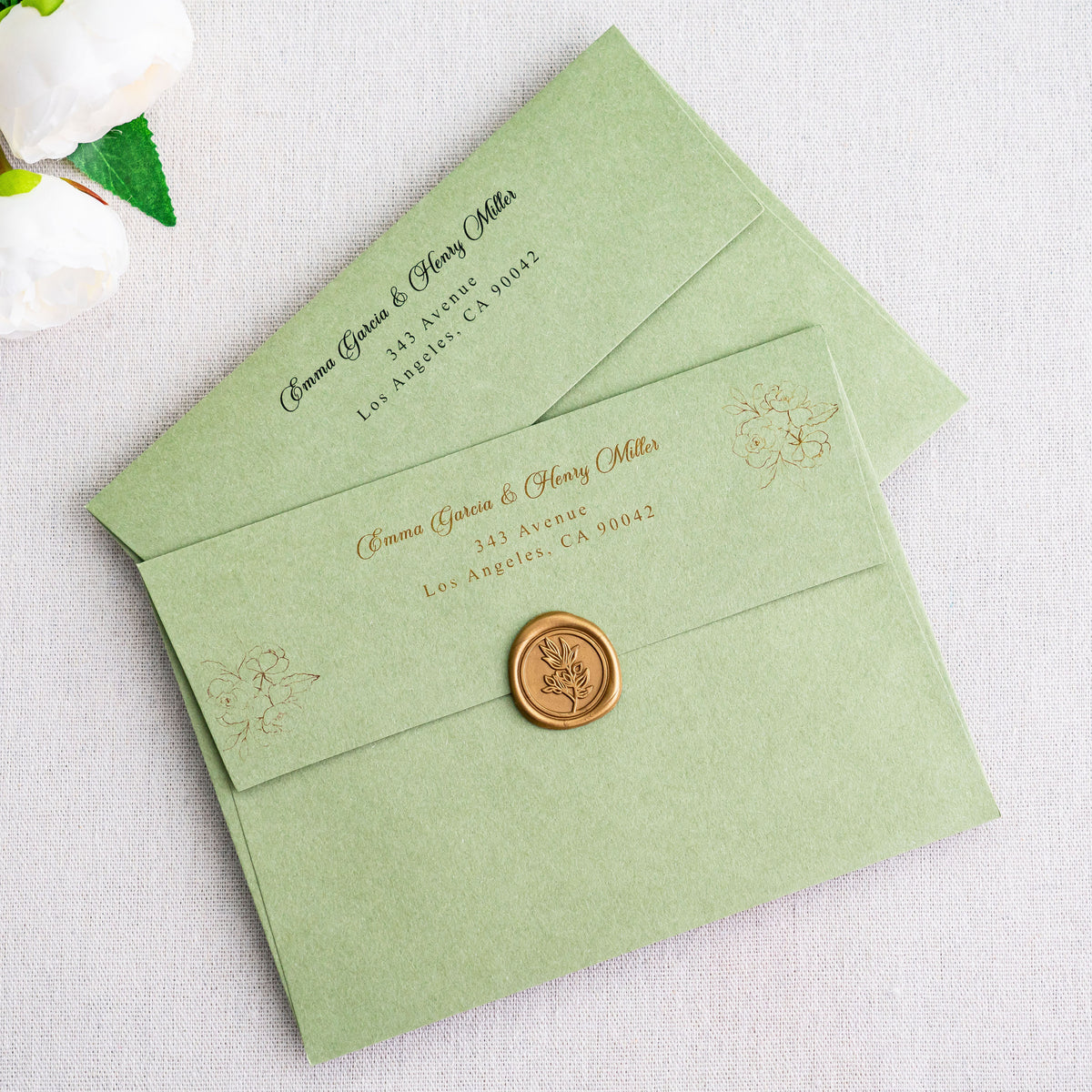 PONATIA 50 Pieces 5x7 Sage Green Envelopes, A7 Envelopes Self Seal for Weddings, Invitation Cards