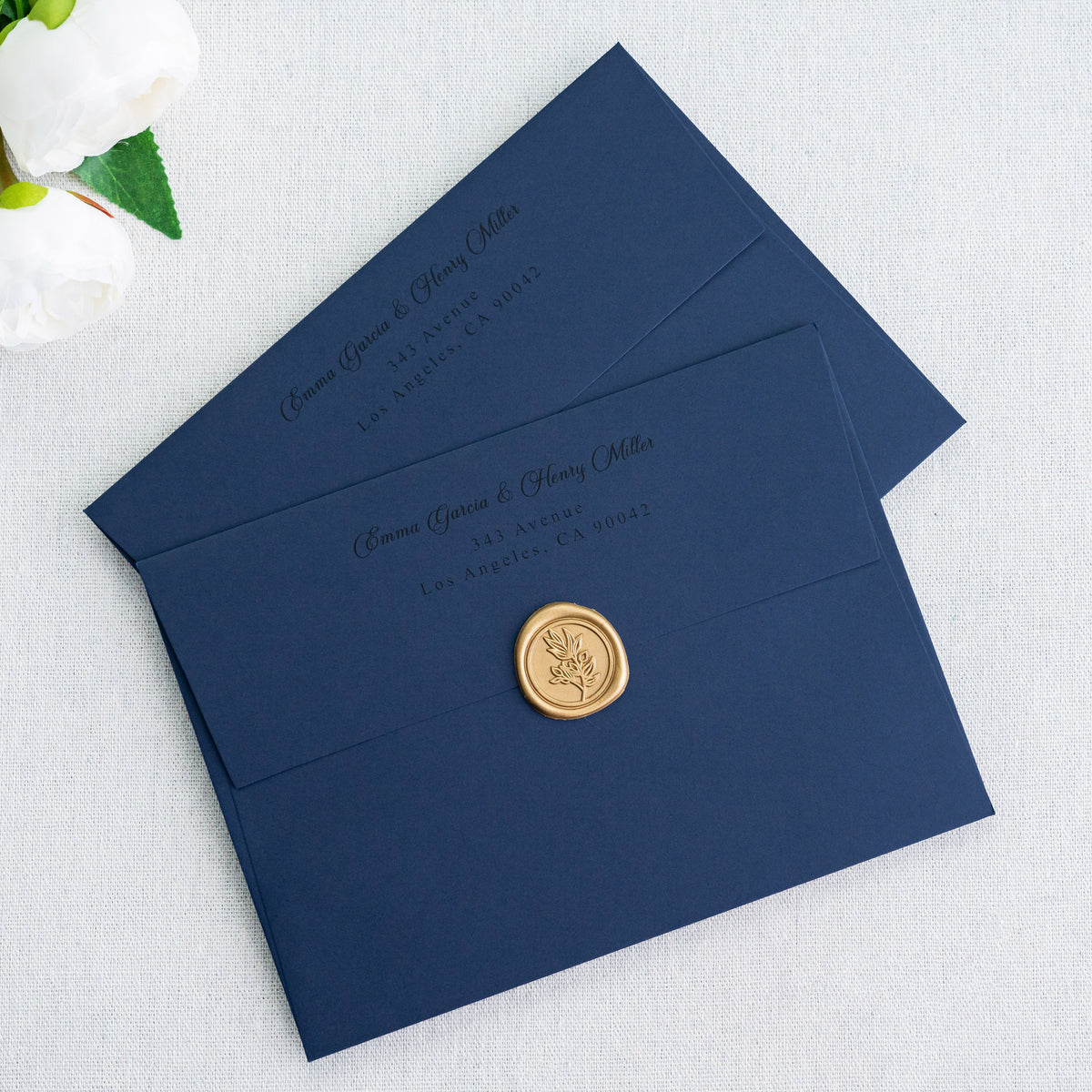 PONATIA 50 Pieces 5x7 Navy Blue Envelopes, A7 Envelopes Self Seal for Weddings, Invitation Cards