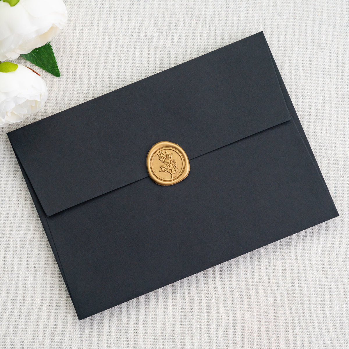 PONATIA 50 Pieces 5x7 Black Envelopes, A7 Envelopes Self Seal for Weddings, Invitation Cards