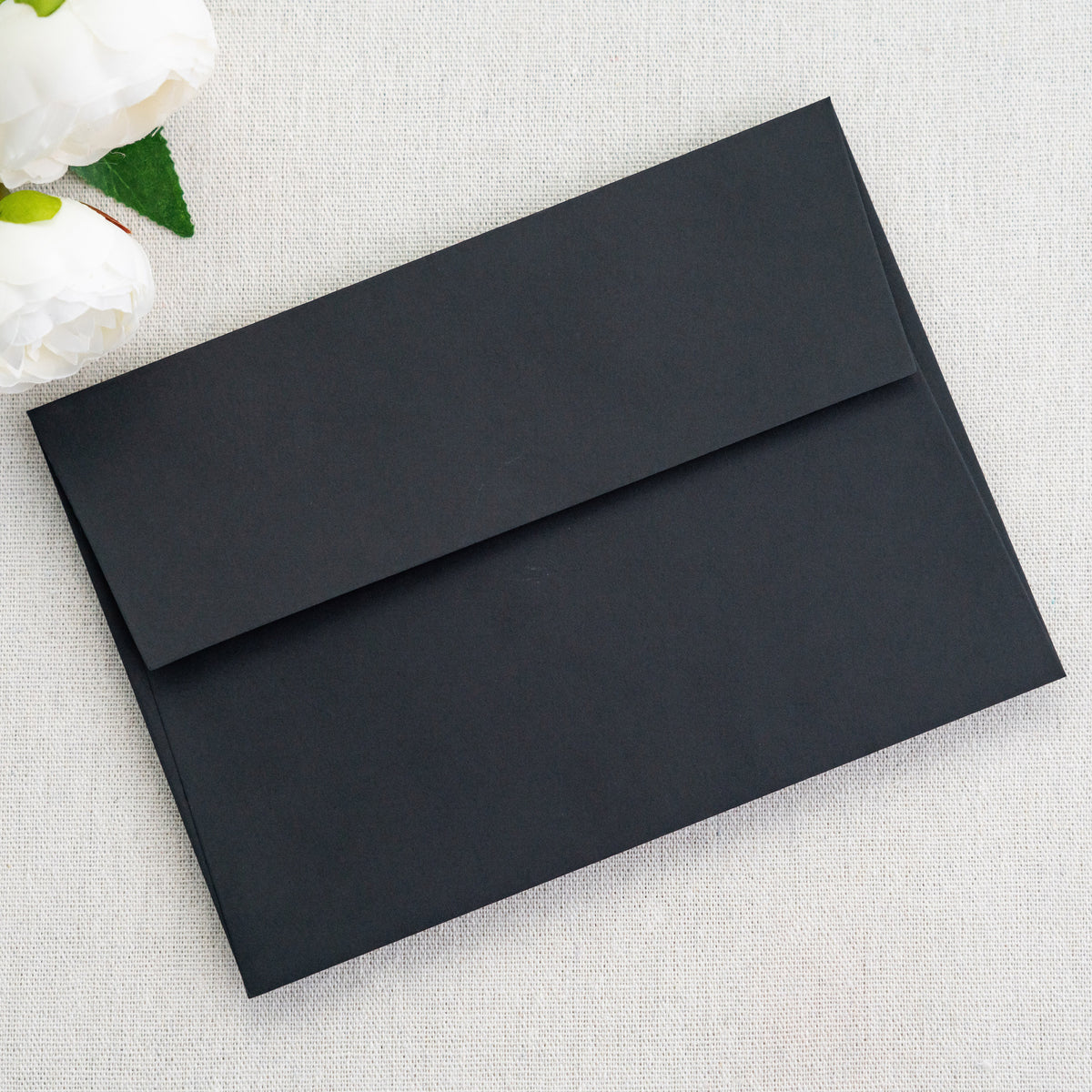 PONATIA 50 Pieces 5x7 Black Envelopes, A7 Envelopes Self Seal for Weddings, Invitation Cards