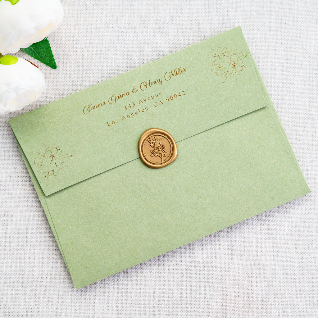 PONATIA 50 Pieces 5x7 Sage Green Envelopes, A7 Envelopes Self Seal for Weddings, Invitation Cards