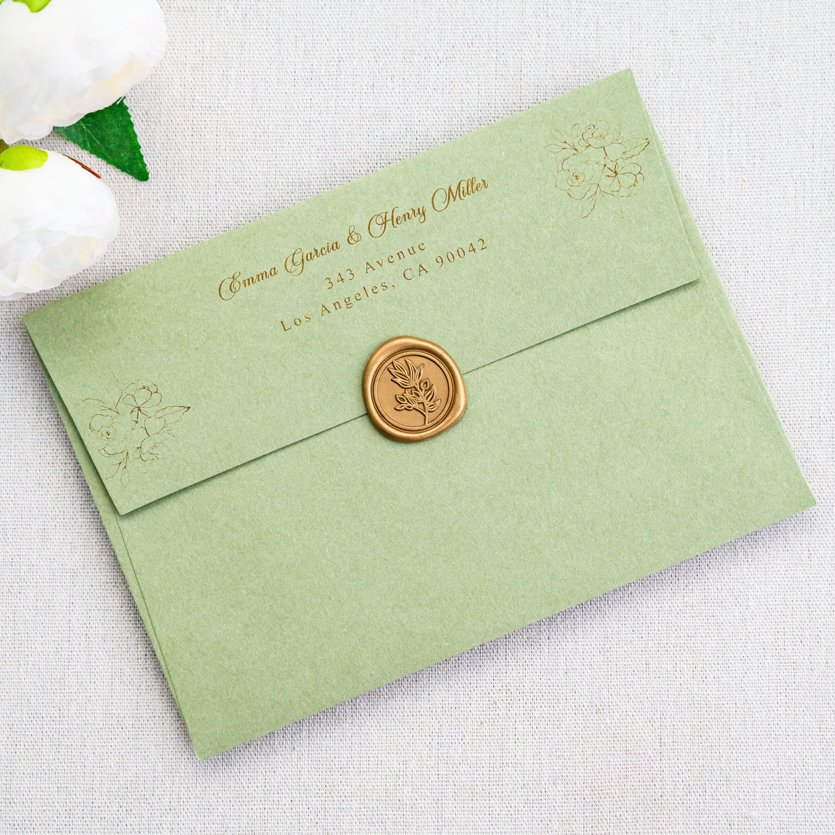 PONATIA 50 Pieces 5x7 Sage Green Envelopes, A7 Envelopes Self Seal for Weddings, Invitation Cards