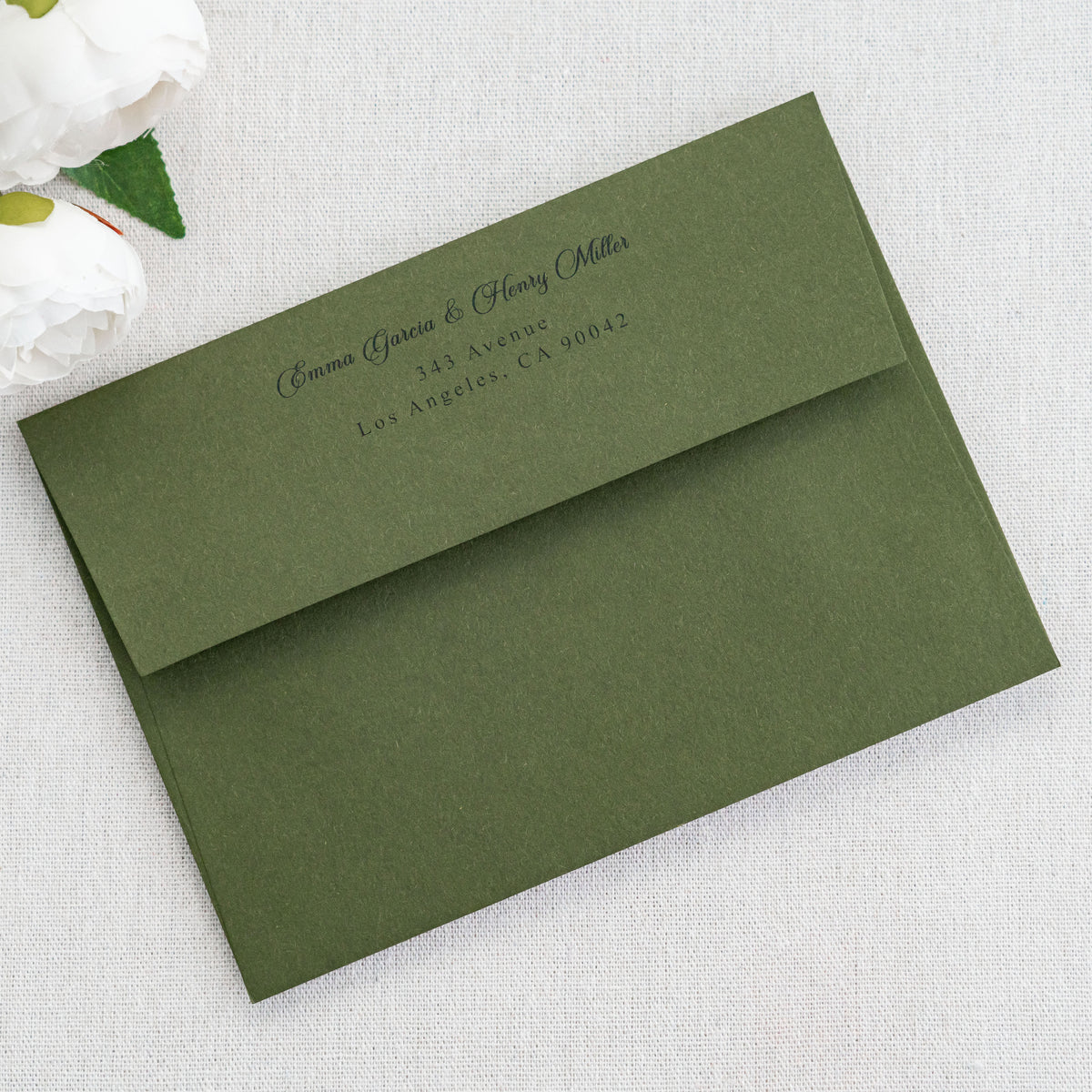 PONATIA 50 Pieces 5x7 Olive Green Envelopes, A7 Envelopes Self Seal for Weddings, Invitation Cards