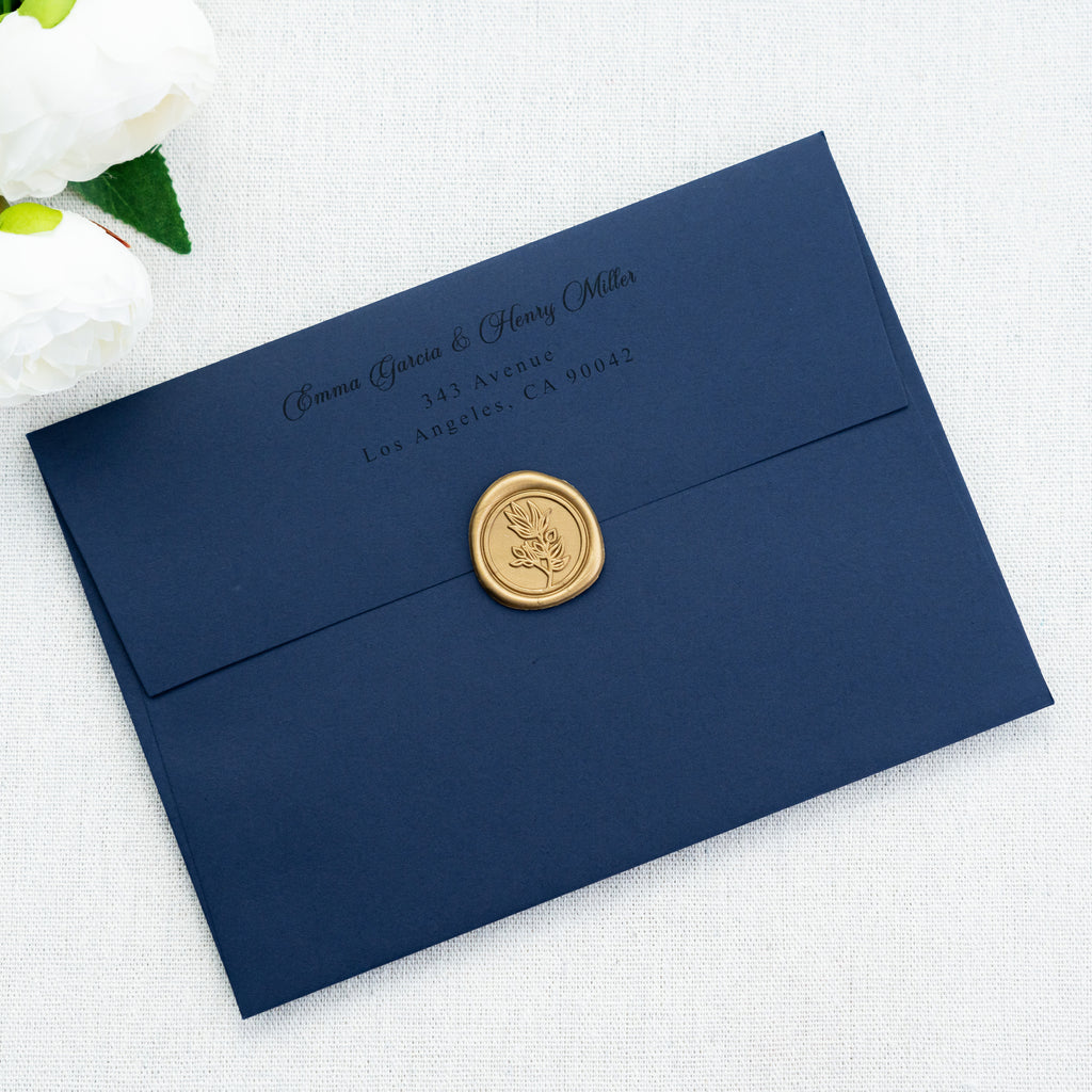 PONATIA 50 Pieces 5x7 Navy Blue Envelopes, A7 Envelopes Self Seal for Weddings, Invitation Cards