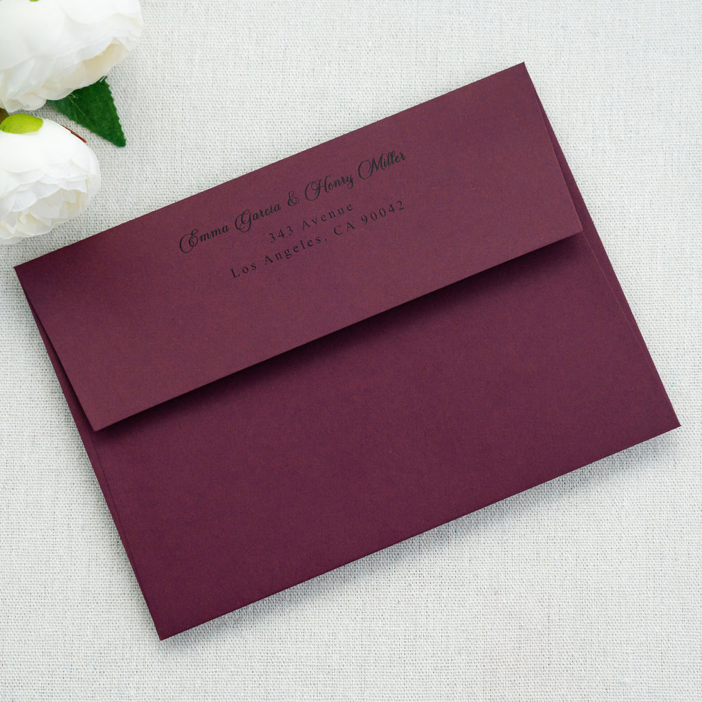 PONATIA 50 Pieces 5x7 Burgundy Envelopes, A7 Envelopes Self Seal for Weddings, Invitation Cards