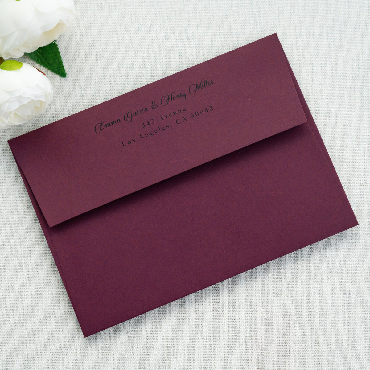 PONATIA 50 Pieces 5x7 Burgundy Envelopes, A7 Envelopes Self Seal for Weddings, Invitation Cards