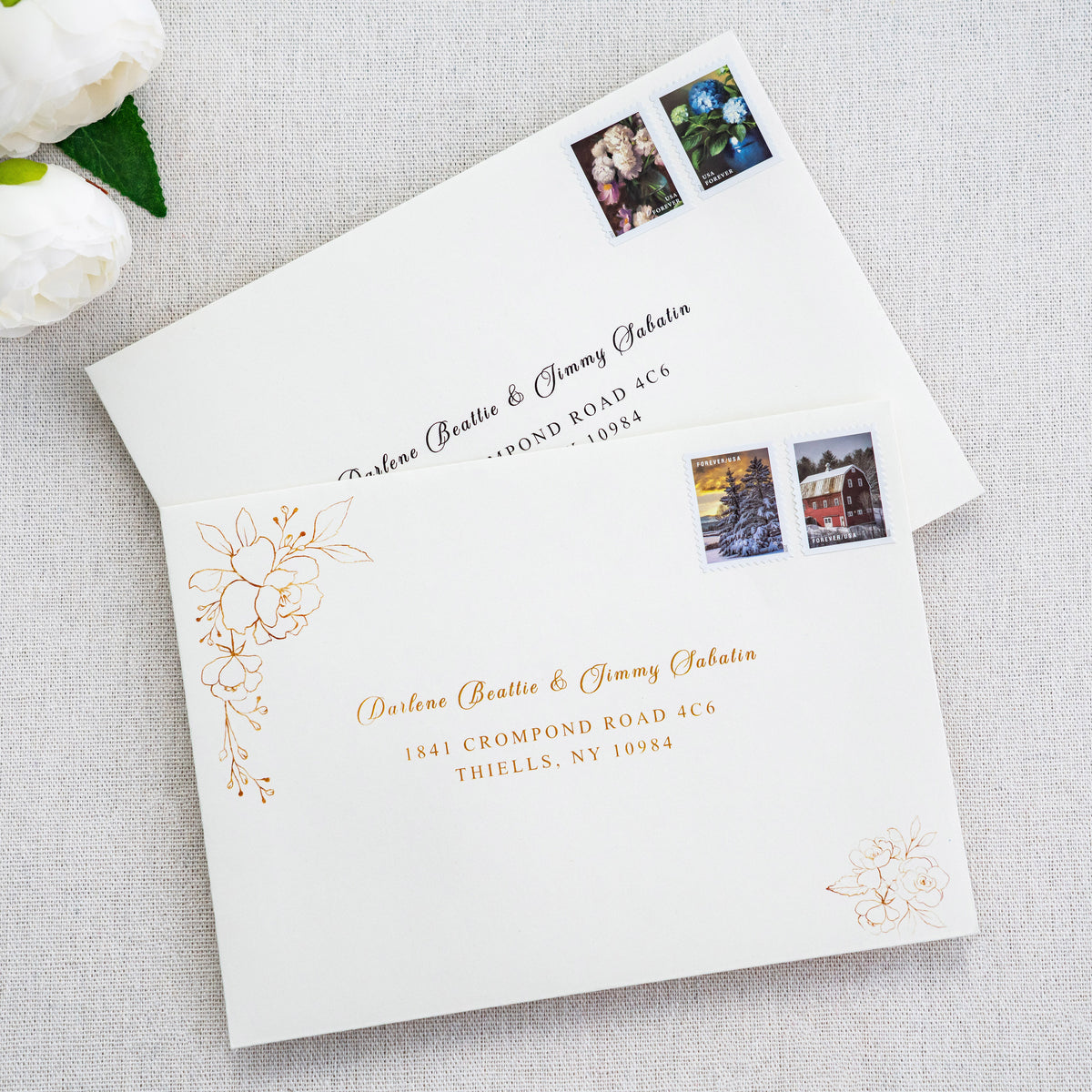 PONATIA 50 Pieces 5x7 Ivory Envelopes, A7 Envelopes Self Seal for Weddings, Invitation Cards
