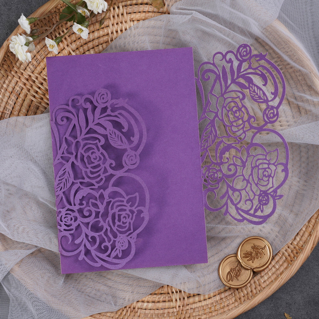 PONATIA Fabulous Asymmetrical Rose Design Laser Cut Pockets Series WPL0177