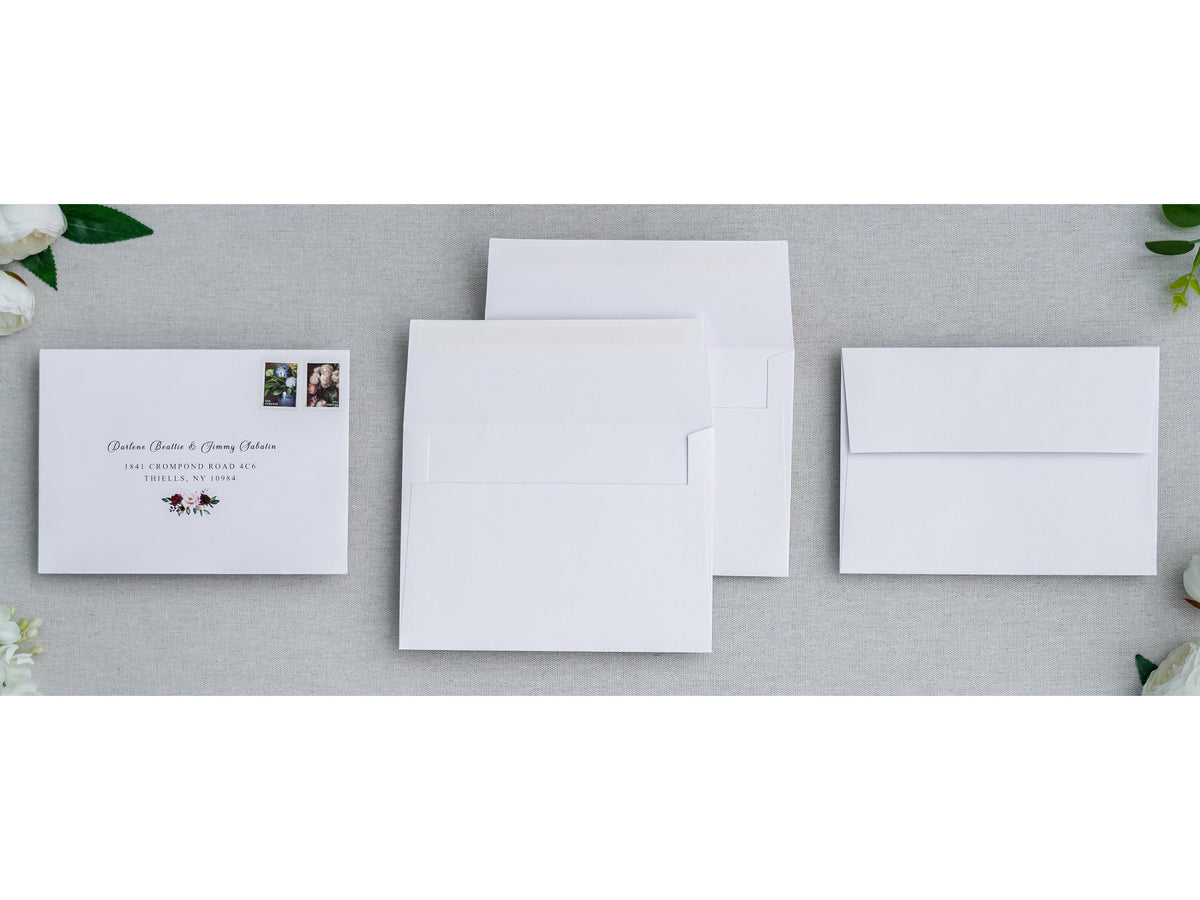 PONATIA 50 Pieces 5x7 White Envelopes, A7 Envelopes Self Seal for Weddings, Invitation Cards