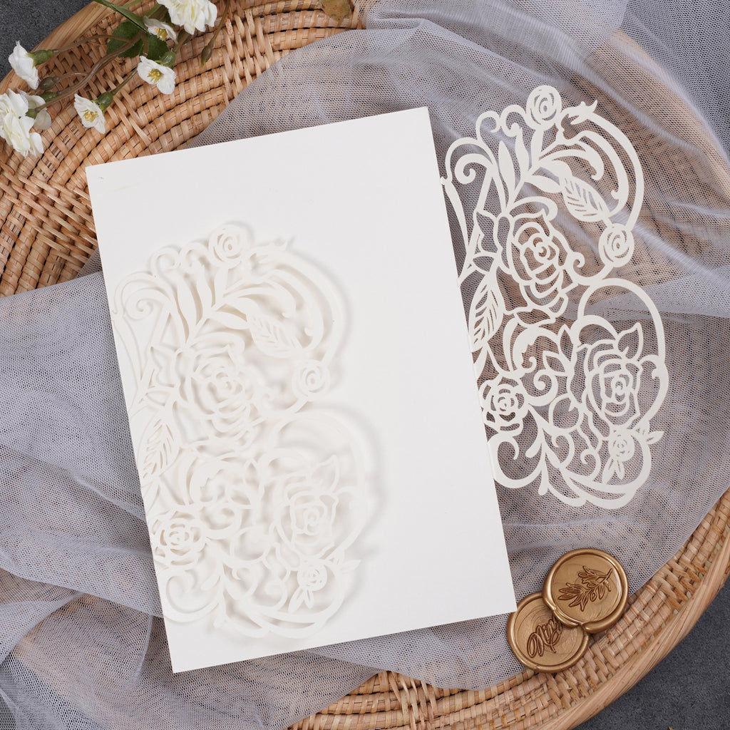 PONATIA Fabulous Asymmetrical Rose Design Laser Cut Pockets Series WPL0177