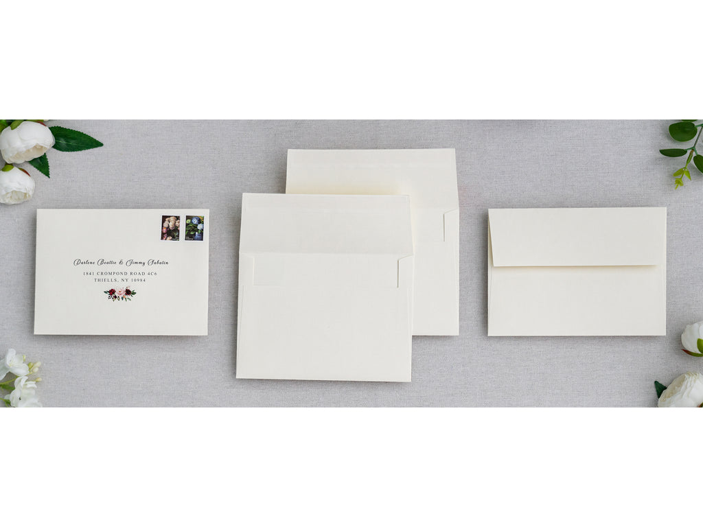 PONATIA 50 Pieces 5x7 Ivory Envelopes, A7 Envelopes Self Seal for Weddings, Invitation Cards