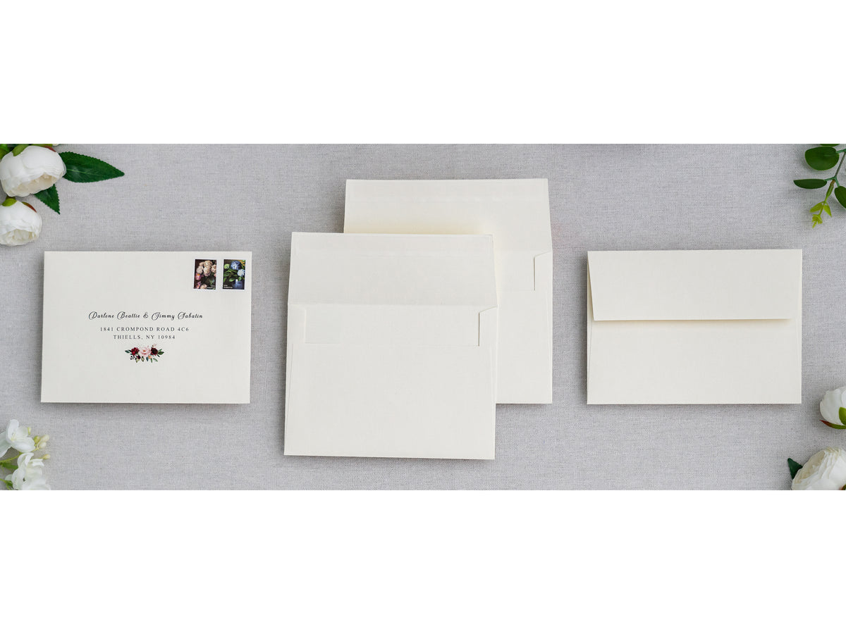 PONATIA 50 Pieces 5x7 Ivory Envelopes, A7 Envelopes Self Seal for Weddings, Invitation Cards