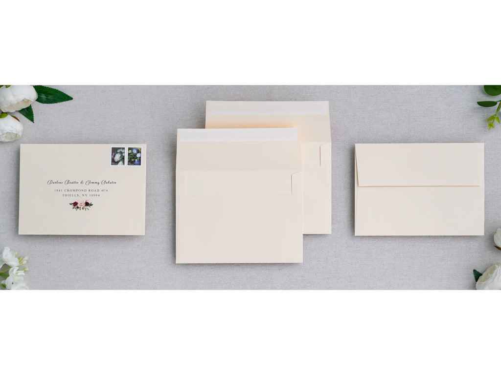 PONATIA 50 Pieces 5x7 Cream Envelopes, A7 Envelopes Self Seal for Weddings, Invitation Cards