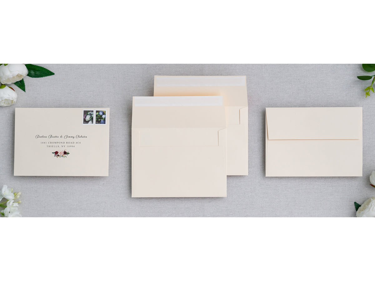 PONATIA 50 Pieces 5x7 Cream Envelopes, A7 Envelopes Self Seal for Weddings, Invitation Cards