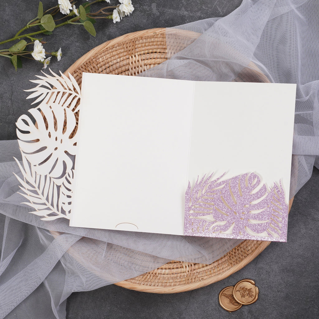 PONATIA Two-color Glitter Classic Tri-fold Laser Cut Pockets PA-340