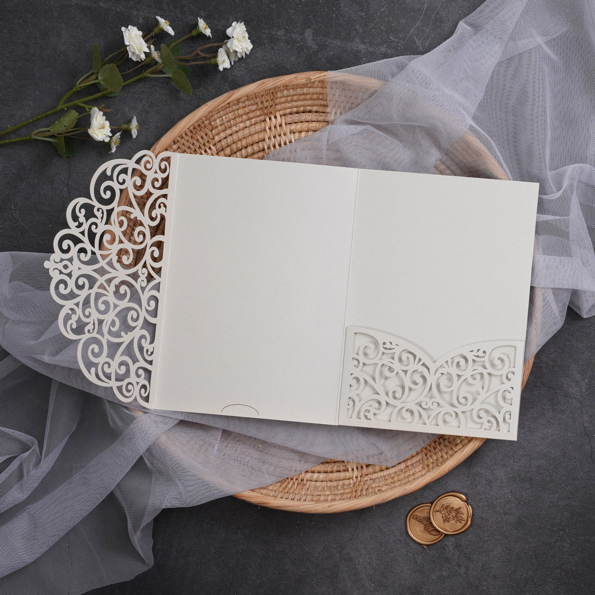 PONATIA Multi-color Design Tri-fold Laser Cut Pockets Collection PA-291