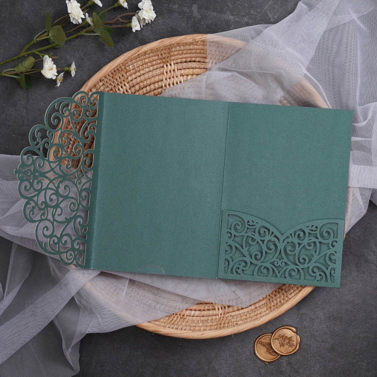 PONATIA Multi-color Design Tri-fold Laser Cut Pockets Collection PA-291