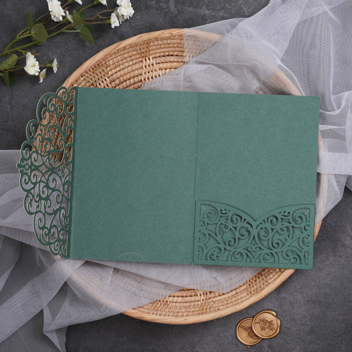 PONATIA Multi-color Design Tri-fold Laser Cut Pockets Collection PA-291