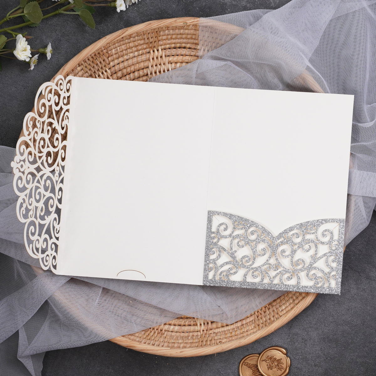 PONATIA Multi-color Design Tri-fold Laser Cut Pockets Collection PA-291