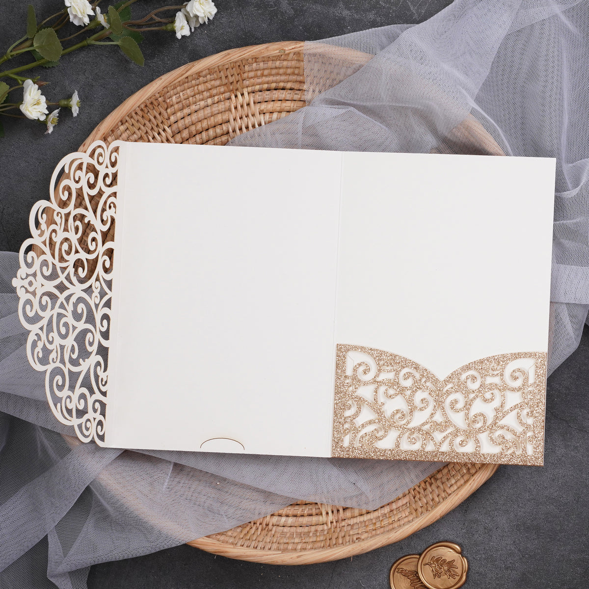 PONATIA Multi-color Design Tri-fold Laser Cut Pockets Collection PA-291