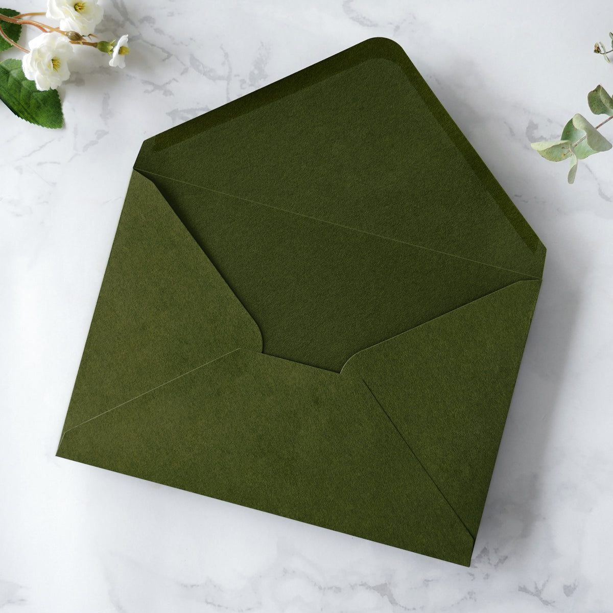 PONATIA 50 Pcs A7 Olive Green Envelopes for 5x7 Weddings Invitation Cards