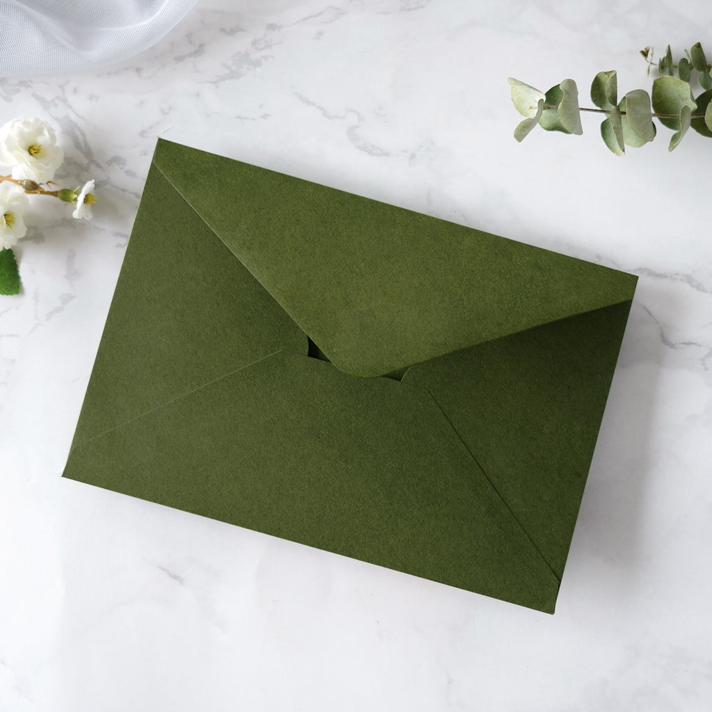 PONATIA 50 Pcs A7 Olive Green Envelopes for 5x7 Weddings Invitation Cards