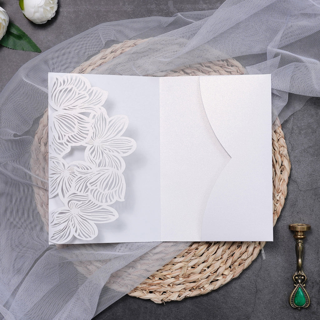 PONATIA Tri-Fold Exquisite Flower Laser Cut Pockets Series PA-2120