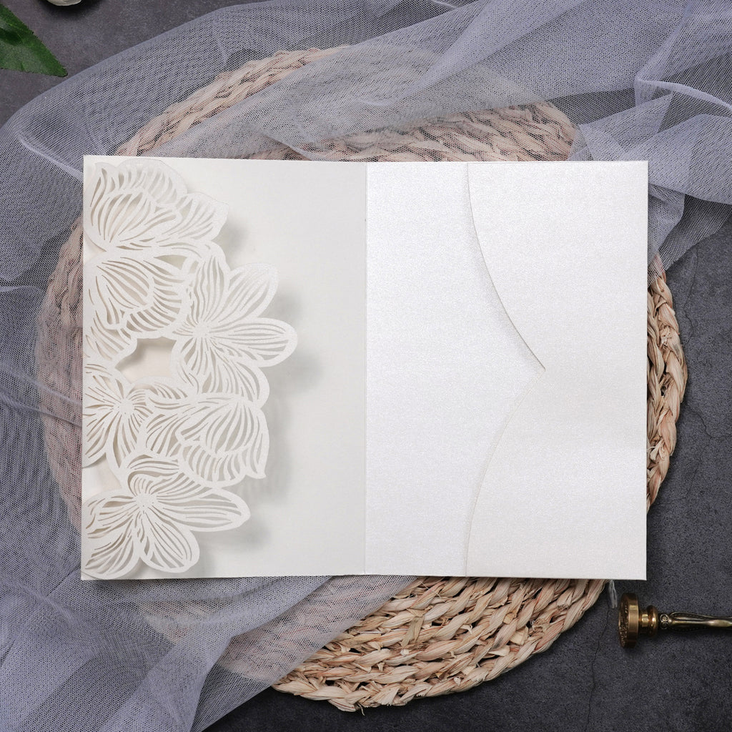 PONATIA Tri-Fold Exquisite Flower Laser Cut Pockets Series PA-2120